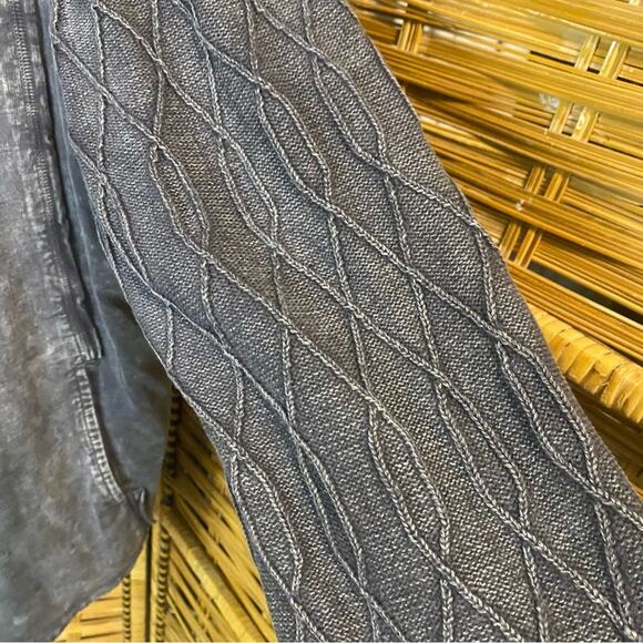 Leo & Nicole Gray cotton Jacket with Waterfall Front 2X lagenlook layering - Picture 7 of 10